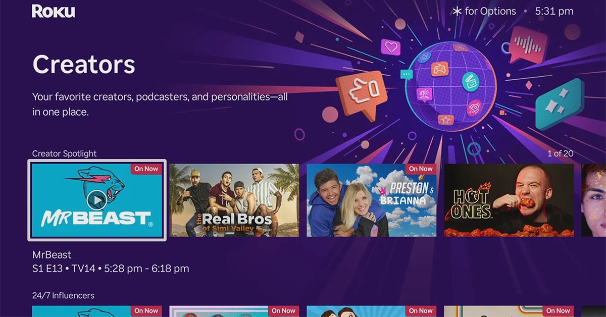 Roku Unveils Creator Content Destination