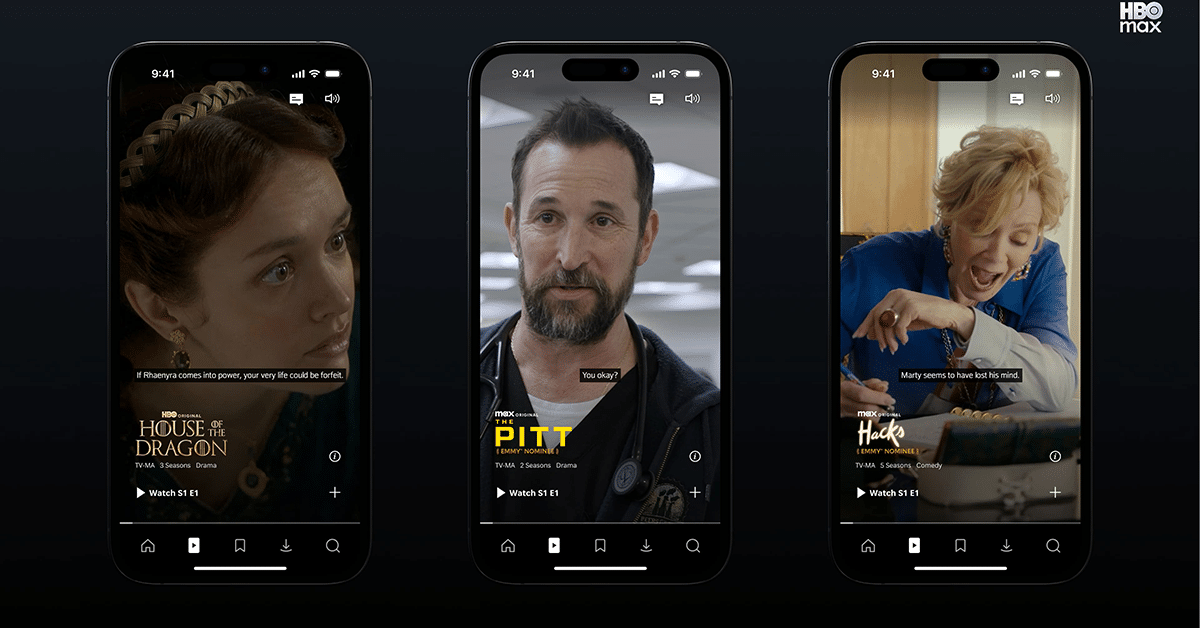 HBO Max Adds Mobile Vertical Feed